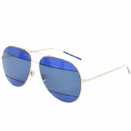 正品 Christian Dior 太陽眼鏡眼鏡塑膠鍍金藍色眼鏡服裝配件二手