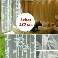 Bamboo motif glass sticker 007