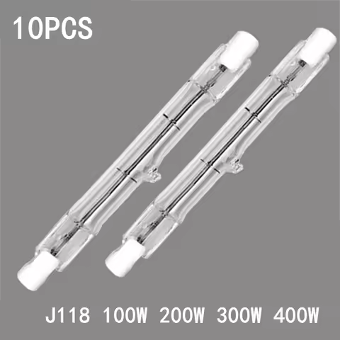 New 5/10PCS 100W 200W 300W 400W 118mm Halogen Lamp Double Ended Linear R7s Light Bulb AC220-240V Hou