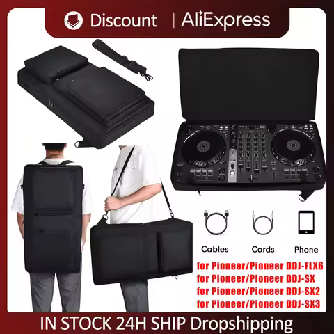 Portable Storage Bag for Pioneer DDJ-FLX6 Turntables Controller Protective Case Backpack Shoulder Ba