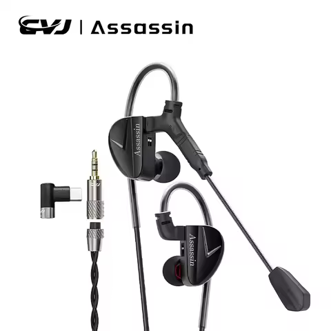 CVJ Assassin In-Ear Monitor Earphone 1BA+1DD+1Vibration Hybrid 3 Unit IEM Adjustable Switch 3.5mm+Ty