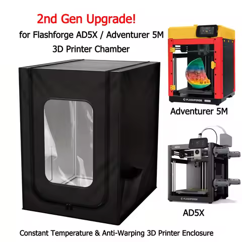 SPONDWILD 3D Printer Enclosure for Flashforge AD5X / Adventurer 5M 2nd Gen 3D Printer Chamber Firepr