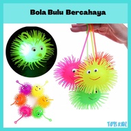 Bola Bulu Lembut Bercahaya Bola Mainan Berlampu Mainan Kanak-Kanak Mainan Bayi Mainan Murah