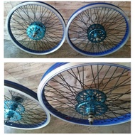 BMX Bicycle Blue Wheelset 48 Spoke Alloy Rim 20 inch