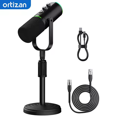 Podcast Dynamic Microphone, XLR/USB Recording PC Microphones for Broadcast, Podcast, Recording, Gami