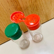 Alternative Montessori Smelling Bottles - Plastic Salt Shaker Green and Red