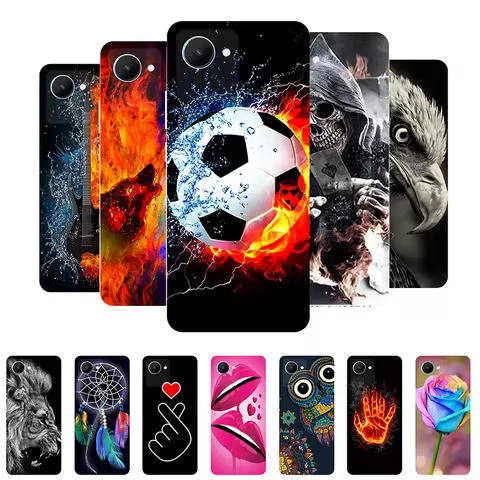 for Realme C30 Case Football Soft Silicone Back Cases for Realme C30S C33 C35 C53 C55 Phone Cover fo