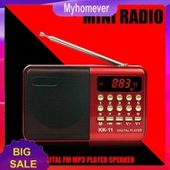 K11 Mini Radio Recorder USB Rechargeable Digital FM MP3 Player Speaker Devices