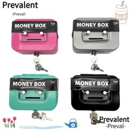 PREVALENT Cash Box, Lockable Sturdy Handles Money Box, with Coin Slot Metal Security Coin Saving Box