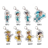MBTI Cartoon Character Acrylic Keychain 16 Kind Of ESFP Pendant ESTP ENTJ Decoration Creative Cartoo