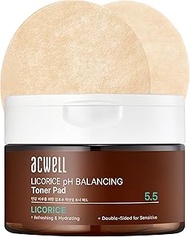 ACWELL Licorice pH Balancing Toner Pad - Vegan Cotton Pad, Double-sided Toner Pads for Blemish and S