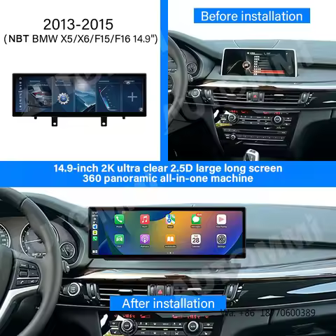 NBT CIC EVO CCC X5 X6 F15 F16 F30 Qualcomm Android Car Screen 14.9 Inch Navigation Carplay Android A