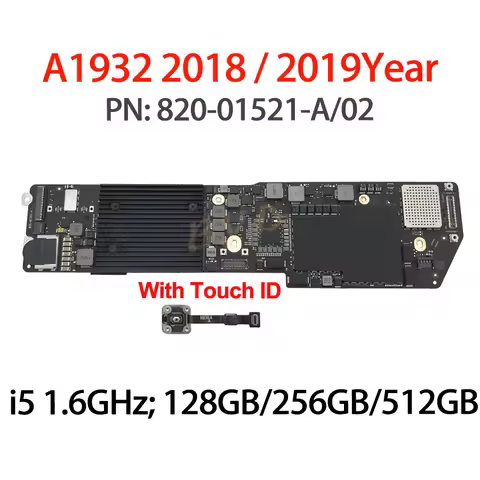 Original A1932 A2179 Motherboard with Touch ID for Macbook Air 13" 2018 2019 2020 Year