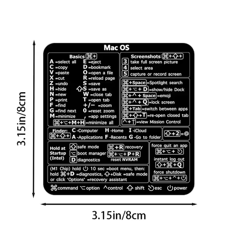 Windows/Mac OS Shortcuts Laptop Office Software Waterproof Stickers