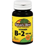 Nature's Blend Vitamin B2 100 mg - 100 Tablets, Pack of 3