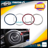 Mazda 6 GJI / GL 2012 - 2024 Steering Ring Lining Red Blue Silver Chrome Vacc Auto Car Accessories
