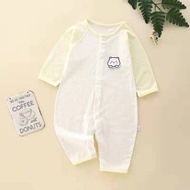 Baby Jumpsuit Pure Cotton Thin Style Long-Sleeved Newborn Baby Air Conditioning Clothing October-Aug