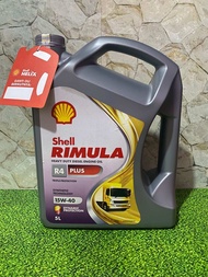 Oli SHELL RIMULA R4 PLUS (5L) 15W-40 DIESEL // shell rimula plus r4 5 liter original asli