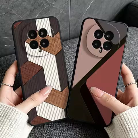 Geometric Wood Pattern Phone Case For Huawei Mate Pura 80 70 Nova 14 13 Pro Ultra Honor X60i X70i X6