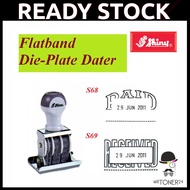 Shiny S-68 S68 PAID / S-69 S69 RECEIVED Die-Plate Dater / Chop Stamp With Date Adjustable / Cop Tari