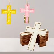 [Almencla21] 10Pcs Small Wooden Crosses Cross Charms 3.8x5 Inches Blank Crosses for Crafts for Craft