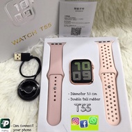 Jam tangan SMARTWATCH T55 T500 Plus T500+ Dapat 2 tali double strap