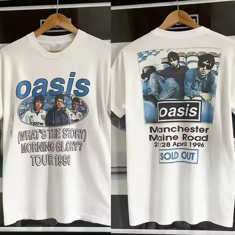 2026 O-Oasis Rock Band T-Shirts for Men Women British Music Albums Vintage Tees Crew Neck Short Slee