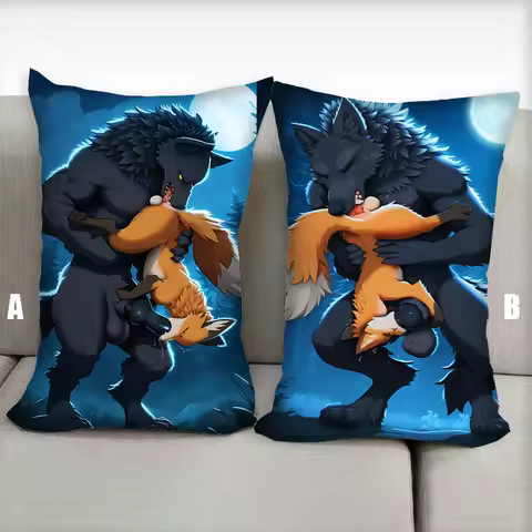 Anime Pillow Firewolf Furry Dakimakura Nsfw Half body Cartoon Pillow Core Double Side Print