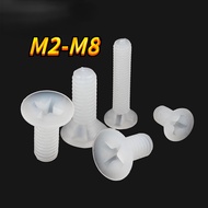 [XJK] White Nylon Screw Phillips Plastic Plastic Insulation Black Flat Head Screw M2M3M4M5M6M8