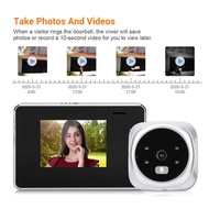 Peephole Door Video Camera Doorbell Viewer Camera Digital Peephole Viewer Long Standby Video Securit