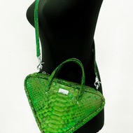 Trigon 蟒蛇皮包蛇皮斜挎包，蟒蛇皮包，蟒蛇皮包