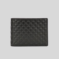 GUCCI Men's Black Microguccissima GG Logo Leather Wide Bifold Wallet 278596 K9WJ