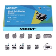 Ready Stock AZDENT Dental Self Ligating Mini Bracket Roth .022 Hooks 345 With 4 Buccal Tube 20+4/Box