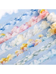 1 Roll 78.74inch(200cm) Various Cloud Themes Stickers On Roll Cutting Decor Hand Account Aesthetic S