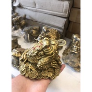[Bodhi Mind] [Worship item, Feng Shui] Bronze money-holding toad, 3-legged toad holding coins