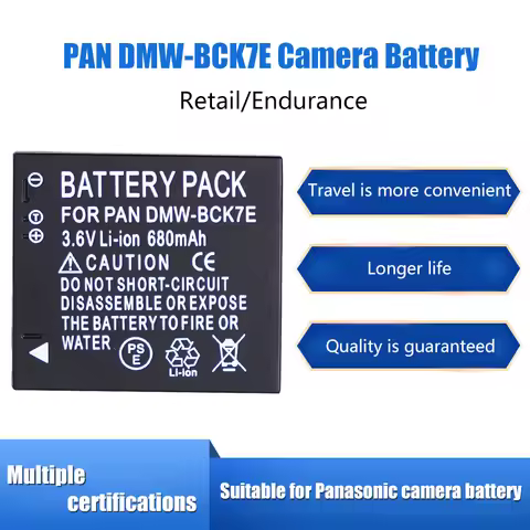 DMW-BCK7E battery for Panasonic DMC-S1 S3 FH2 FH5 FP5 FP7 FH8 BCK7GK
