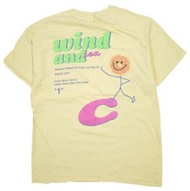 二手 WIND AND SEA x pen public 特別訂製圖案印花 T 卹，L 碼，黃褐色，短袖，logo，Takashi Kumagai。