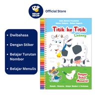 Buku Aktiviti Dwibahasa Titik ke Titik (Dot to Dot) Ladang Dengan Stiker Untuk Kanak Kanak