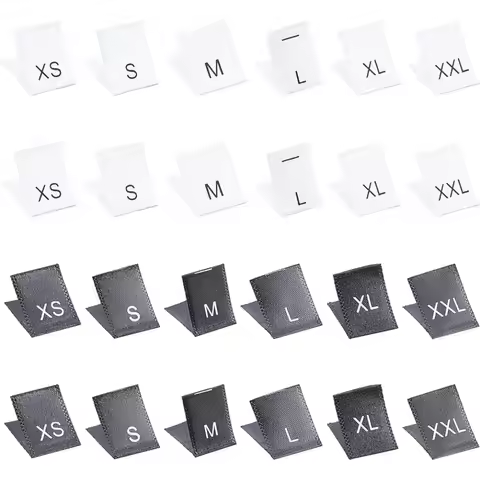 480 Pcs Clothing Size Labels 1.38"x0.51" XS/S/M/L/XL/XXL 6 Sizes Sew in Size Tages for Clothing Garm