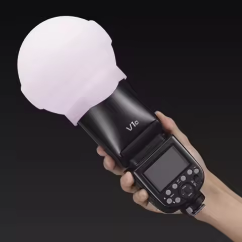 AK-R22 Collapsible Photography Diffuser Dome Silicone Soft Light Ball for V1 Series Flashes AD100PR
