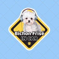car Stickers Waterproof Dog in The With Dogs Bichon Frisé