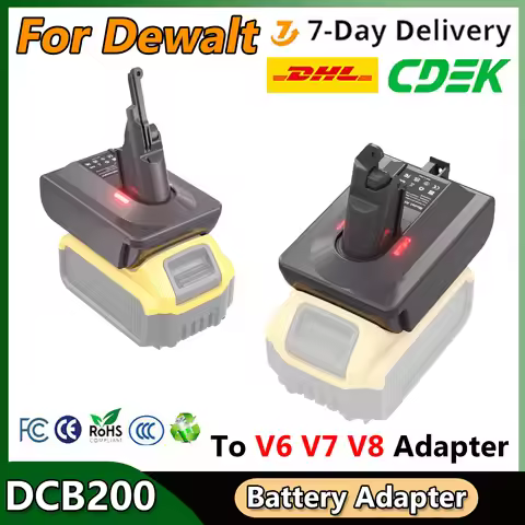 Turpow For Dewalt DCB200 Battery to Dyson V6/V7/V8 Battery Adapter with Dyson V6 V7 V8 Series Lithiu