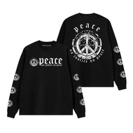 Cavenza Long Sleeve Rib Peace No justice no peace T-shirt Band Combed 24s material