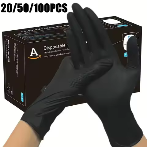 Black Nitrile Disposable Gloves Durable & Waterproof Disposable Protective Gloves for Kitchen Househ