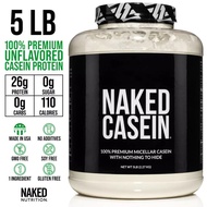 NAKED whey Casein Protein Powder 5 LB 60 servings 26 g protein - Unflavored, 1 lb
