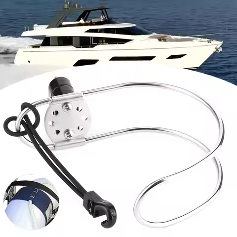 4.5in Stainless Steel Lifebuoy Ring Bracket Horseshoe Holder for Marine Boat Ship Accessories