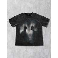 MEN Grunge Punk Grunge Silhouette Print T-Shirt, Simple & Fashionable, Suitable For Summer