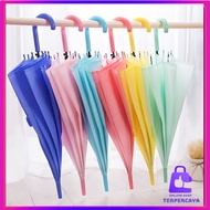 OST Transparent Umbrella Korean Japanese Style Plain Colorful Umbrella DOFF Folding Clear Beautiful 