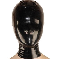 Unisex Latex Hood Rubber Catsuit Mask Open Nose Eyes Rear Zipper Latex Mask Cosplay 0.4mm