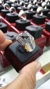 cincin cowok full berlian hitam